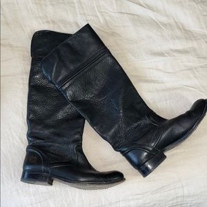 Frye Black Leather Tall Riding Boots sz 9